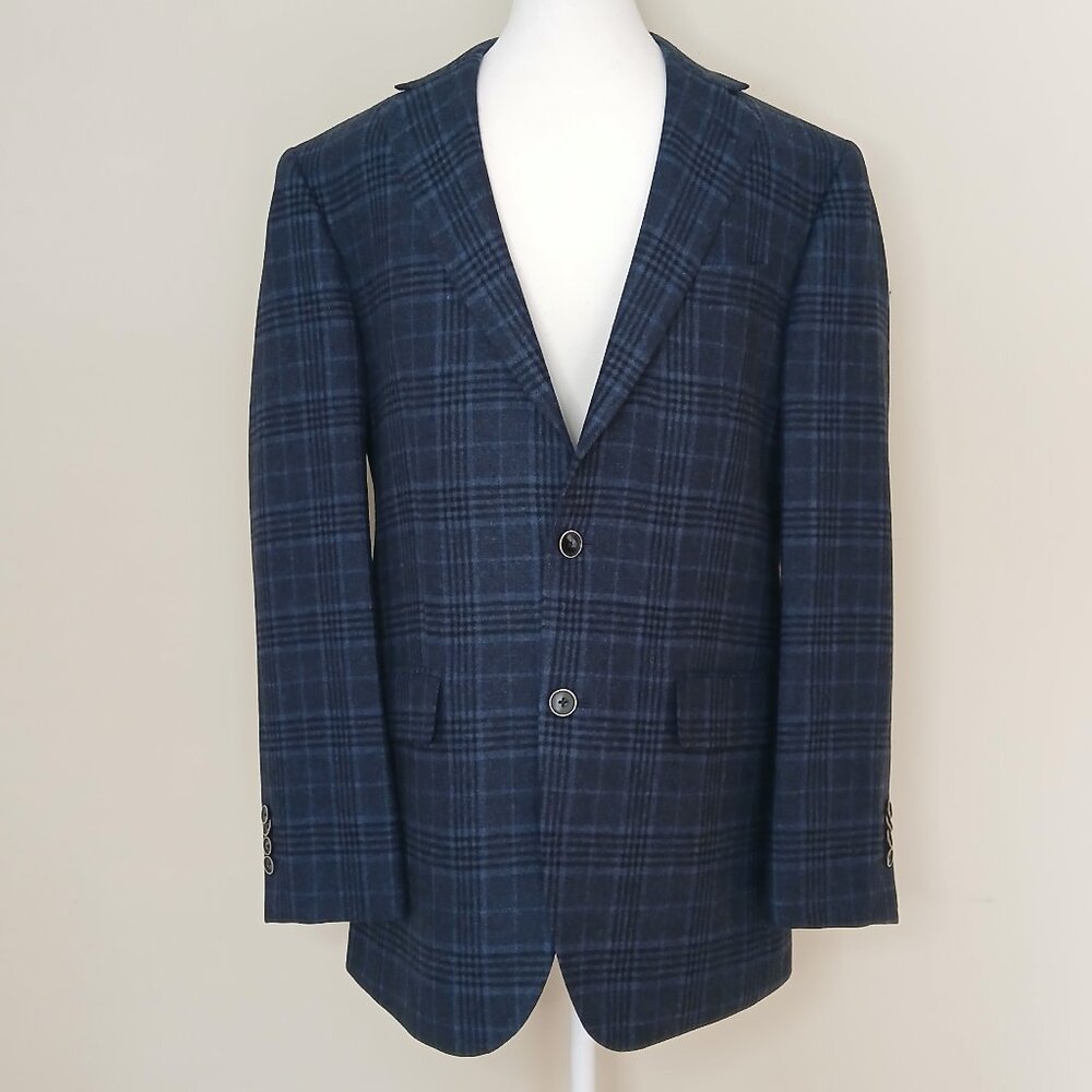 Joseph Abboud Single Breasted Plaid Sport Jacket Wool & Cashmere Size 38R